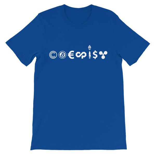Coexist Crypto Currencies Unisex short sleeve t-shirt - T-Shirt - The Resistance